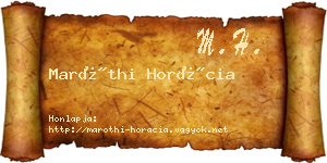 Maróthi Horácia névjegykártya